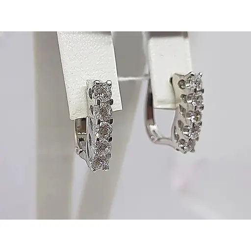 Срібні сережки Золотий квартал з фіанітами. 347730 - фото 2