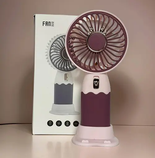 Портативный вентилятор на аккумуляторе Portable Mini Fan аккумуляторный мини вентилятор 18650 USB Бордовый - фото 2