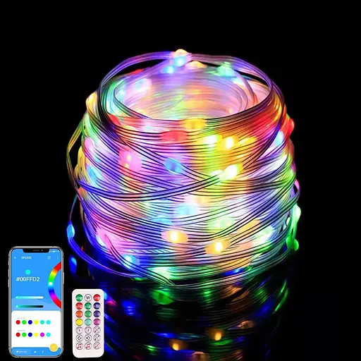 Умная светодиодная гирлянда Sun Lamp лента 100 LED 10 метров USB-пульт дистанционного управления ip65 приложение Smart - фото 8