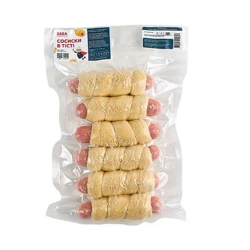 Булочки з сосискою БАБА PEREDALA заморожені 6 шт  - фото 1