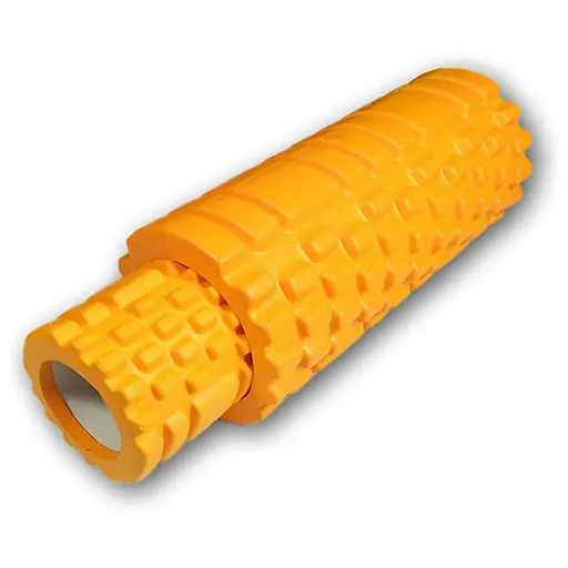 Массажный ролик EasyFit набор Grid Roller Double 33 см Оранжевый (EF-7737s-5) - фото 1
