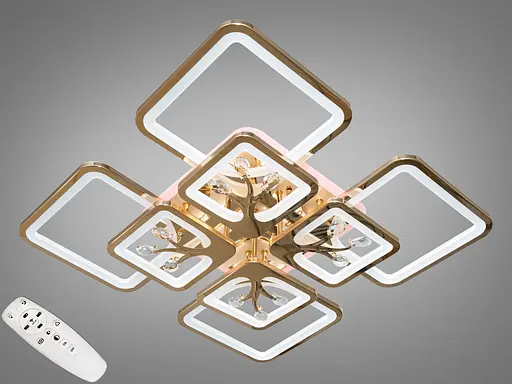 Декоративна стельова лед люстра з пультом, диммером, підсвічуванням - фото 1