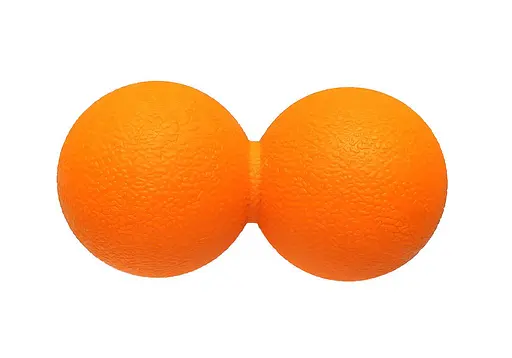 Массажный мячик EasyFit TPR двойной 12х6 см оранжевый (EF-2175-OR) - фото 1