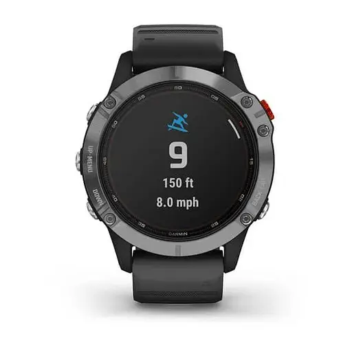 Смарт-часы Garmin Fenix 6 Solar Silver with black band (010-02410-00) - фото 2
