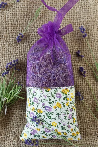 Саше Hand Made с лавандой в мешочке из хлопка и органзы Темное 20 г (1008-02) - фото 2