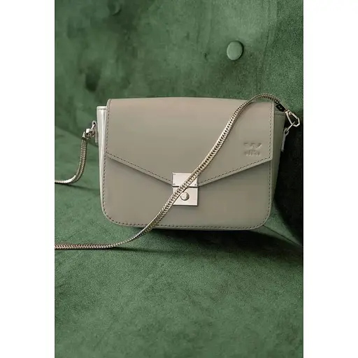 Жіноча шкіряна сумочка Yoko сіра - фото 1