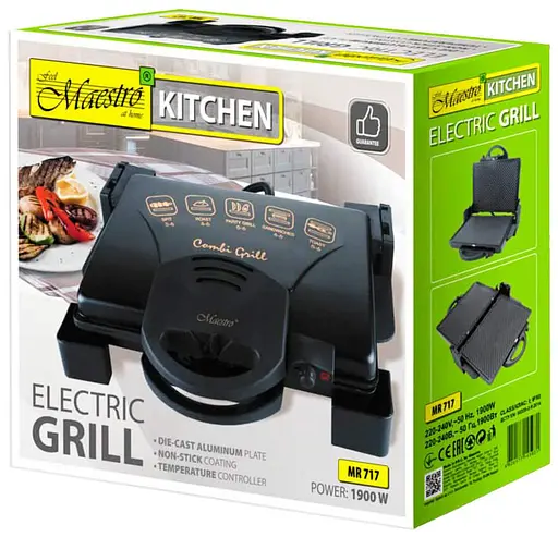Прижимной контактный гриль Maestro MR-717 домашний 1900 Вт Черный - фото 6