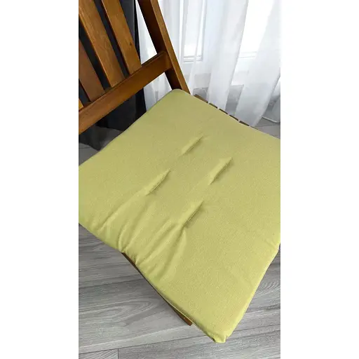 Водоотталкивающая подушка на стул Оливковый однотон (2 шт.) - фото 5