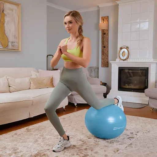 Фітбол Hop-Sport 45 см блакитний + насос - фото 4