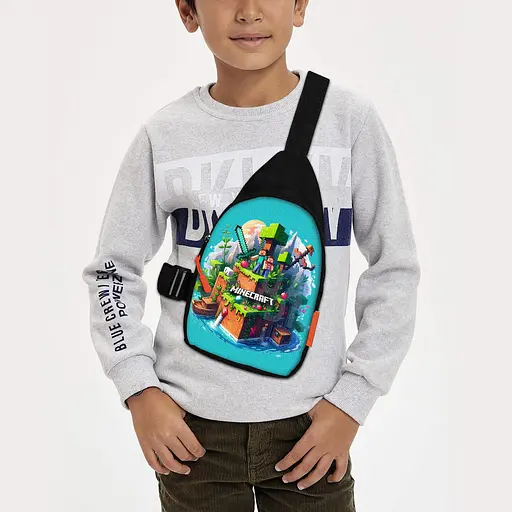 Сумка через плече дитяча Minecraft Кріпер 29х17 см сумка слінг для хлопчика (02115)