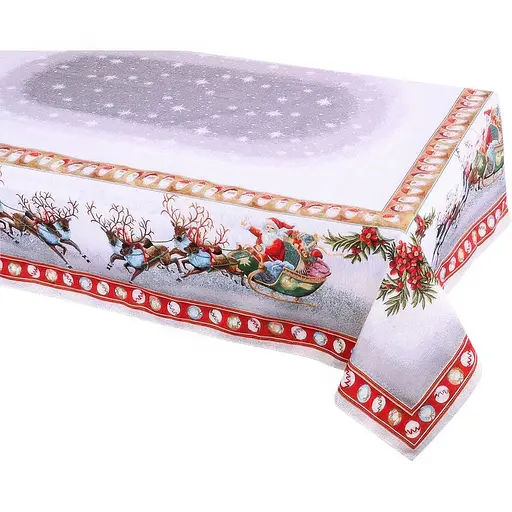 Скатертина Lefard Home Textile гобеленова новорічна з люрексом 140х140 см (716-001) - фото 1