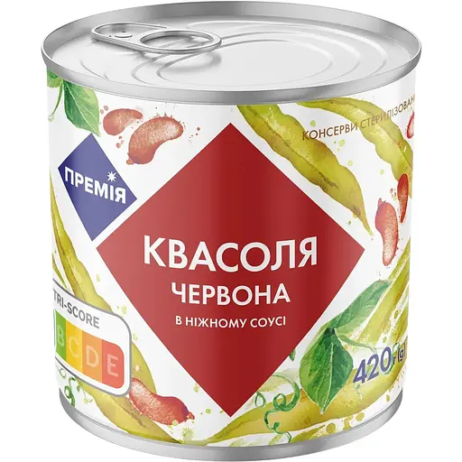 Квасоля Премія червона в ніжному соусі 420 г