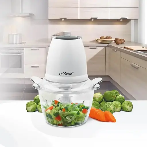 Багатофункціональний міні-блендер подрібнювач Maestro MR-581 чаша 0.8л 300Вт Білий - фото 2