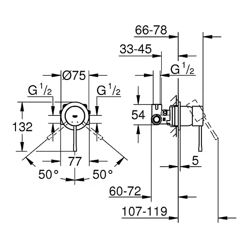 Набір гігієнічного душу прихованого монтажу Готовий комплект для гігієнічного душу Grohe Essence з Tempesta-F UA111197243, Чорний матовий - фото 3