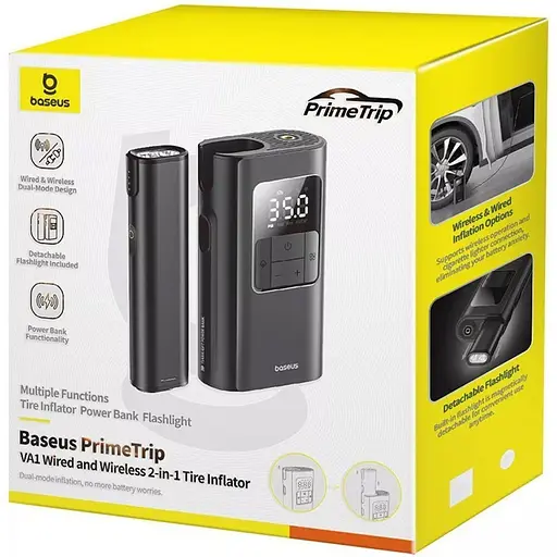 Автомобильный компрессор Baseus PrimeTrip VA1 2-in-1 (C11169001121-00) [136419] - фото 4