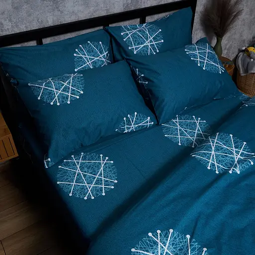 Комплект постельного белья Moon&Star Satin Elit Crystal Threads Полуторный 143х210 см наволочки 2х70х70 см - фото 8