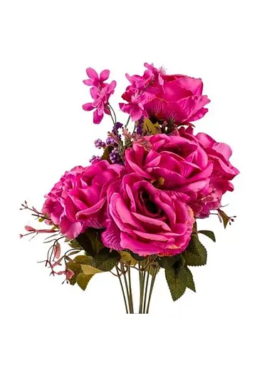 Букет “Квітковий коктейль” (7 бутонів троянд, 4 гортензії), фуксія, 51 см Elisey (9207-004) - фото 3
