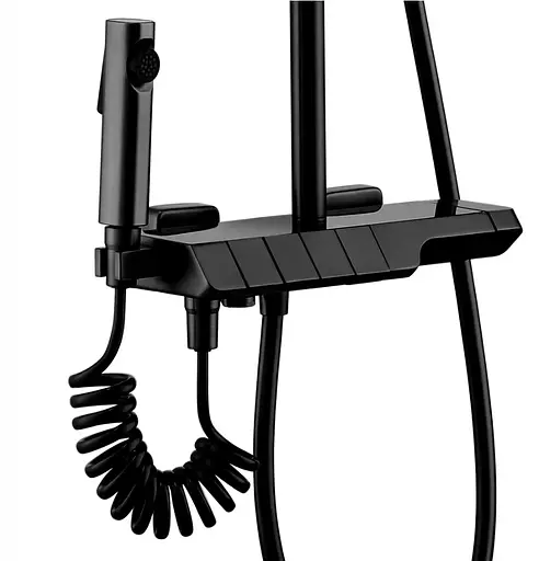 Душовя система Rea Rob з термостатом та виливом black REA-P6627, Чорний - фото 2