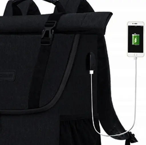 Офисный рюкзак с отделением для ноутбука 15,6 Roll Top черный Kroser sum0028812 - фото 6