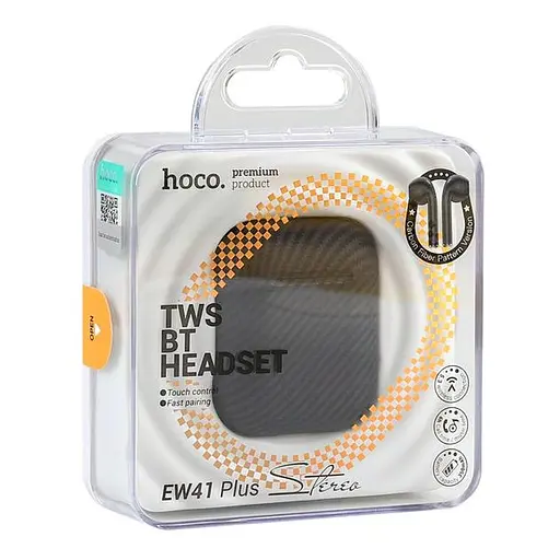Bluetooth Стерео Гарнитура Hoco EW41 Plus, TWS, carbon version, BT5.3, 35mAh, 350mAh, 6h, Черный - фото 7