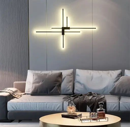 Мінімалістична модель бра на 7 ріжків Line F WJ 7214/7 BK - фото 1