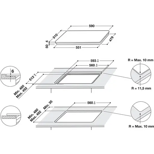Варочная поверхность Whirlpool WLB4560NE/W индукционная [113286] - фото 9