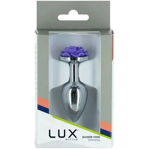 Металева анальна пробка Lux Active з трояндою - Rose Anal Plug - Purple - фото 5