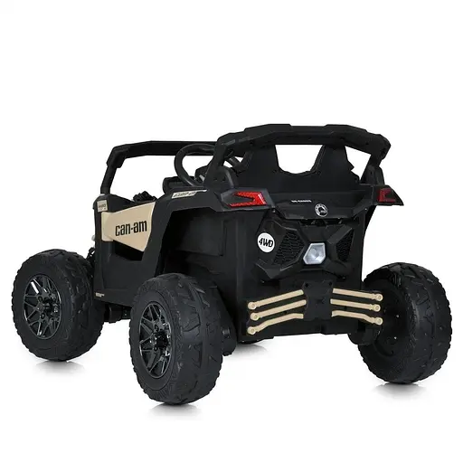 Электромобиль детский Джип M 5099EBLR-RS 24V 4 мотора 200W EVA-колеса музыка Bluetooth черно-бежевый - фото 3