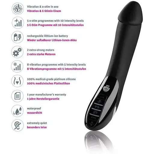 Вібратор з електростимуляцією Mystim Tickling Truman eStim Black - фото 7