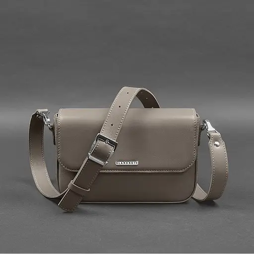 Женская кожаная сумка Mary темно-бежевая - фото 10