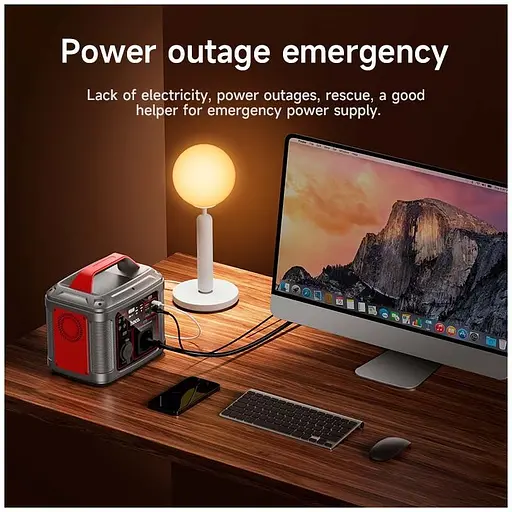 Портативная электростанция Hoco DB28, 80000 mAh, 300W, 3USB, Type-C, AC, PD, QC, black - фото 12