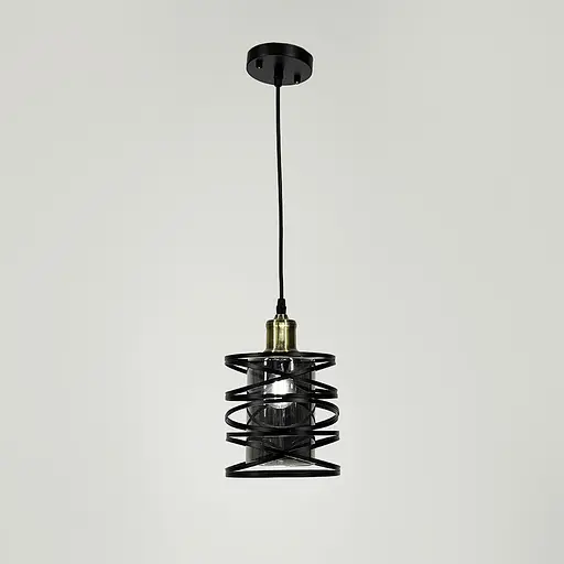 Підвіс у чорному корпусі з графітовим плафоном 16х16 см | Арт. 12333/1 BK+GR | Line F - фото 5