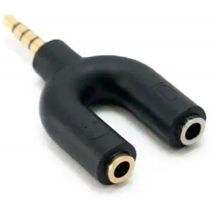 Звуковой переходник ExtraDigital 3.5 мм M - 2x3.5 мм F черный (KBV1741) - фото 1