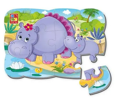 Дитячі пазли на магніті Бегемотики А5 VT3205-76, 12 елементів