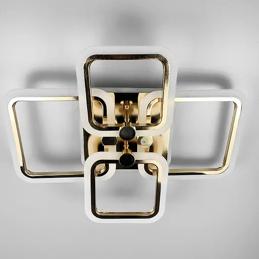 Золота LED люстра на 2+2 ріжки квадратної форми Line.F A 2503/2+2 RGB GD - фото 3