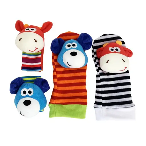 Детский набор: носки и браслетики "Коровка и собачка" Mega Zayka