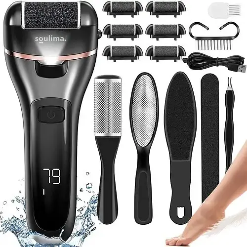 Электрическая пилка для педикюра Soulima 23220 профессиональная, гладкие пятки без усилий  - фото 1