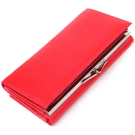 Жіночий гаманець на магнітах із натуральної шкіри ST Leather 19х9.5х3 см acs0029667 - фото 2