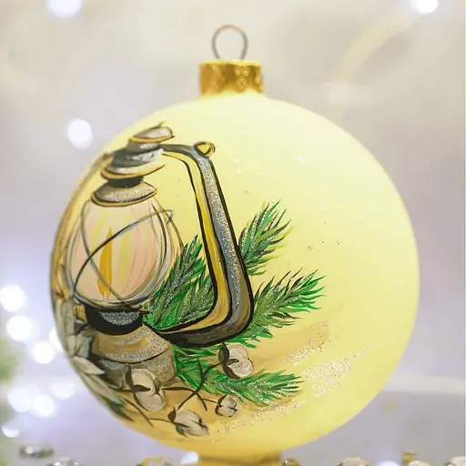 Ялинкова прикраса Санта Шоп Ліхтарик з бавовною скло (4820001106930) - фото 3