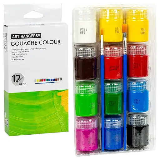 Набір гуашевих фарб "Art Ranger" WX02.T12015-2, 12 кольорів