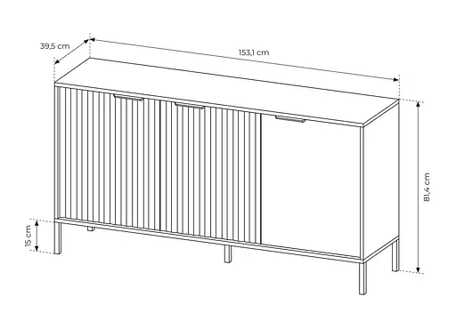 Комод Perfect Home Рейв/Rave 3-дверный 3D/153 Беж/викинг (PFH-091088) - фото 5