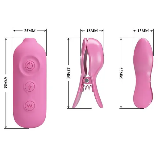 Затискачі для сосків Pretty Love Nipple Clips Romantic Wawe II рожевий - фото 5