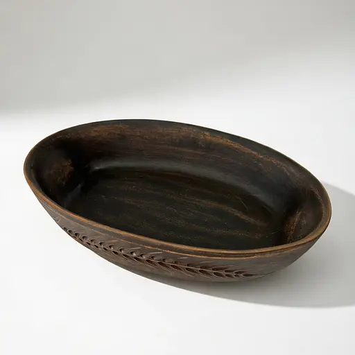 Блюдо под студень 2 л Колосок молоченная керамика 25 см Украинская глиняная посуда 25 см - фото 2