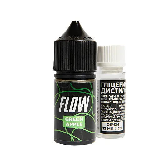 Набор компонентов для самозамеса солевой заправки FLOW 30 мл Green Apple Зеленое яблоко, 0-50 мг (17225)