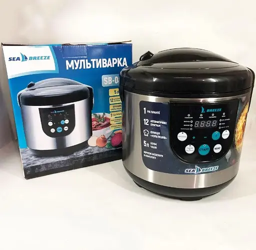 Багатофункціональна універсальна мультиварка Sea Breeze SB-044 з антипригарним покриттям 5 л 900 Вт - фото 7