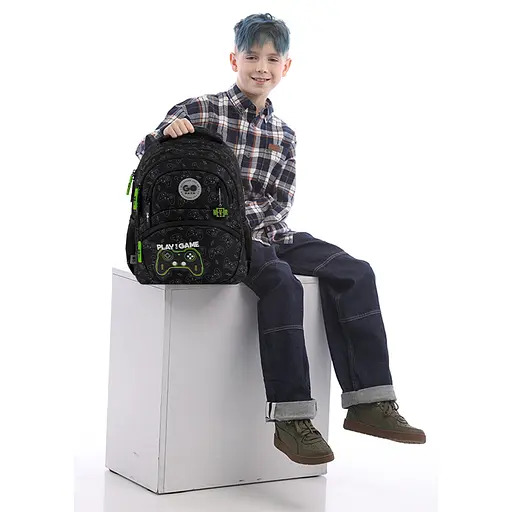 Рюкзак GoPack Education 175M-7 Never Give Up Черно-зеленый (GO26-175M-7) - фото 19