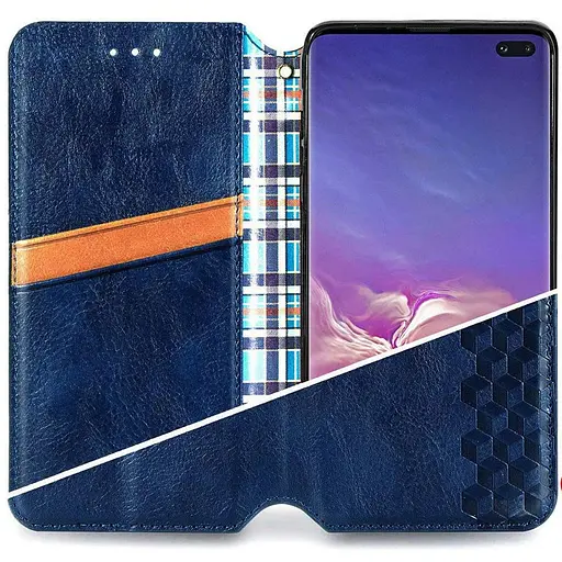 Кожаный чехол-книжка GETMAN Cubic (PU) для Xiaomi Redmi Note 9s / Note 9 Pro / Note 9 Pro Max Синий - фото 6