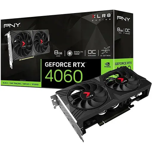 Відеокарта PNY GeForce RTX 4060 XLR8 Gaming VERTO Dual Fan OC 8GB VCG40608DFXPB1-O UA (129392) - фото 9
