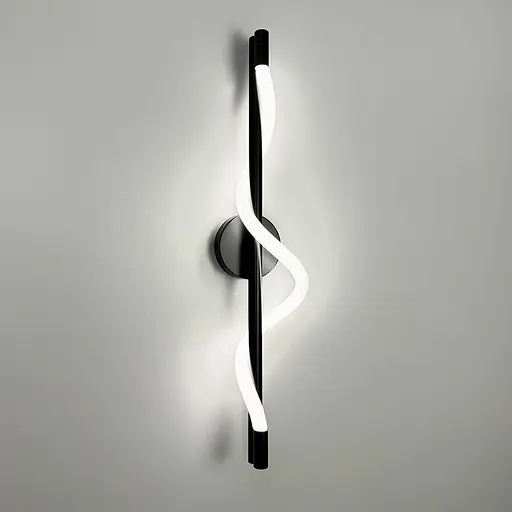 Чорне бра із обплетеним неоном 60 см Арт. W 202/600 BK Line F - фото 3