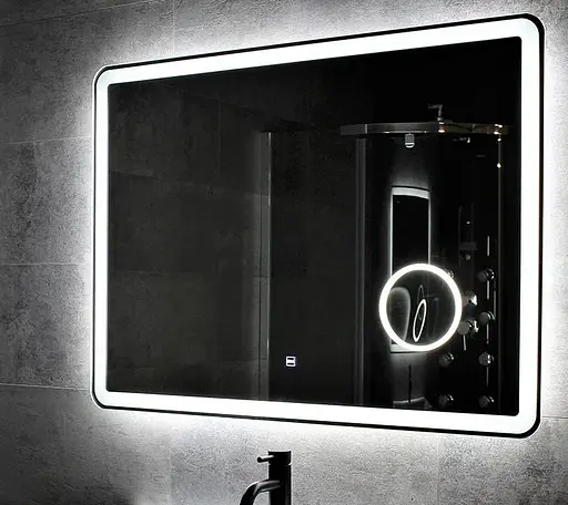 Дзеркало Dusel DE-M3051 75x100CM збільшувальна лінза + сенсорне включення + підігрів+ годинник / температура, Білий - фото 9